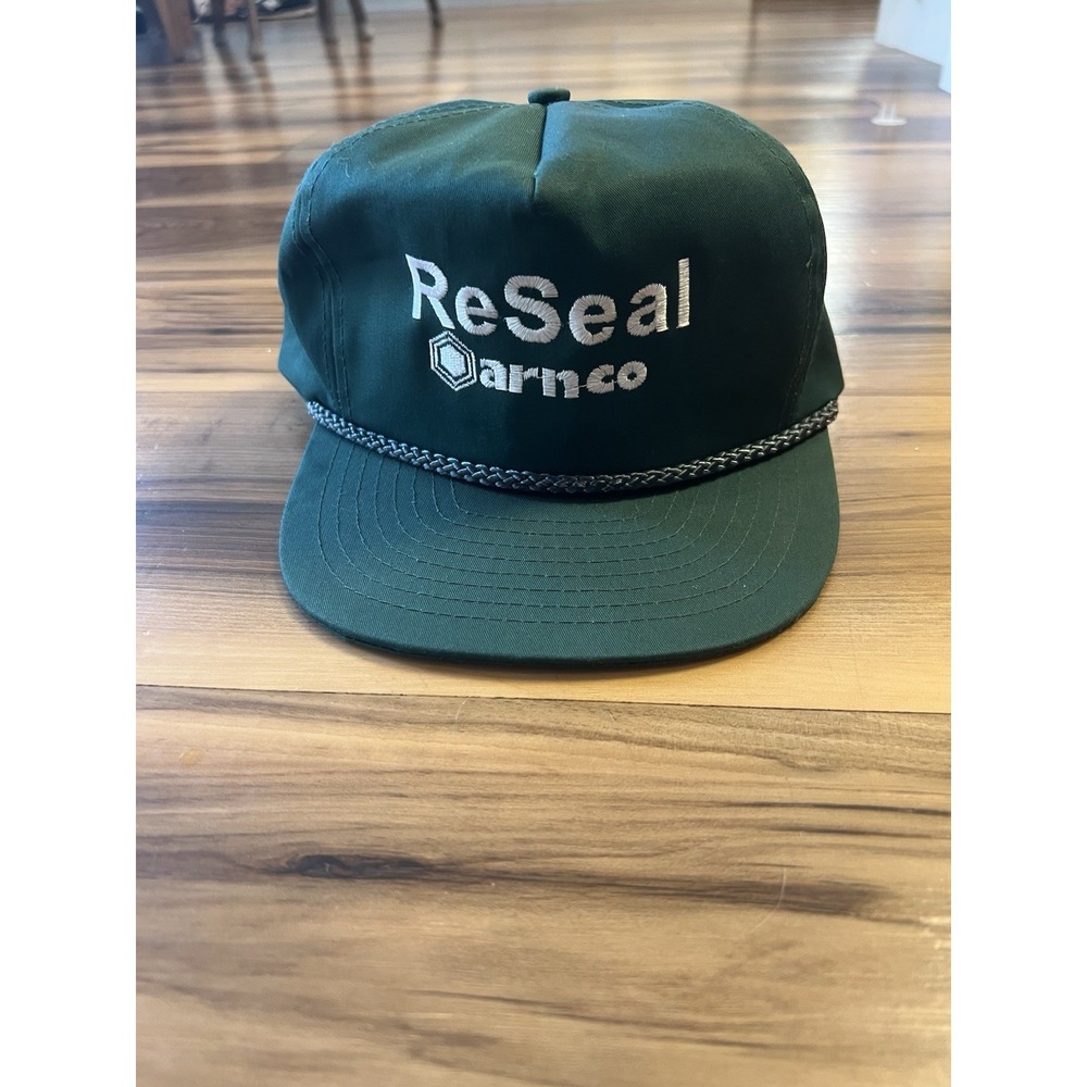 Vintage ReSeal Arco Rope Snapback Hat NISSIN Cap Green Made Philippines